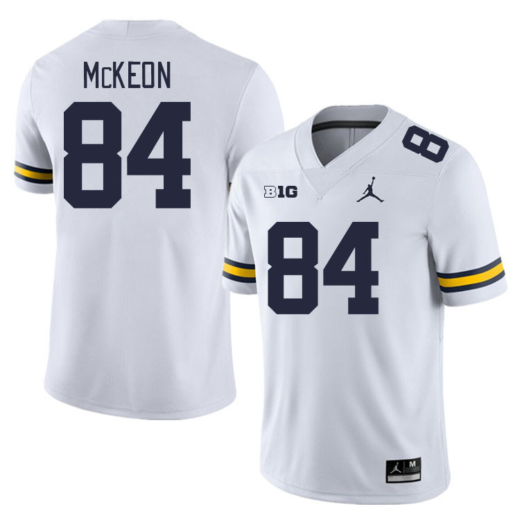 Michigan Wolverines #84 Sean McKeon College Football Jerseys Stitched Sale-White